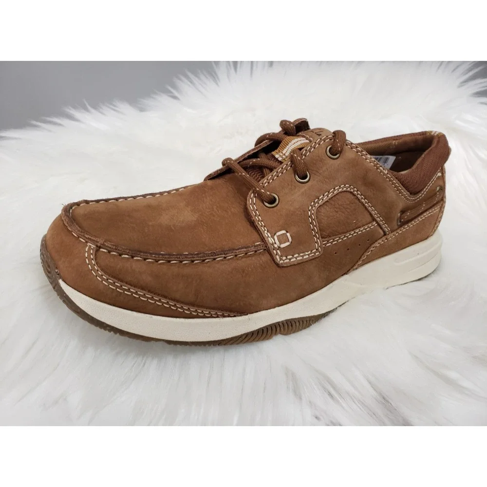 NEW NO BOX SIZE 8 Clarks Men's Sailview Lace Beeswax 26176970 Nubuck boat shoes